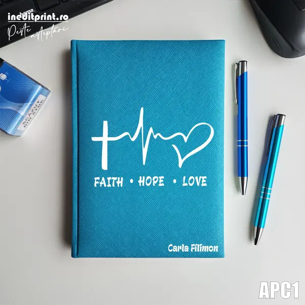 Agenda personalizata 2026 Faith Hope Love APC1 NEDATATA RT, Turcoaz-Adria