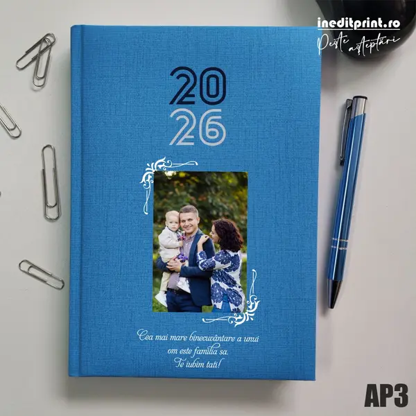 Agenda personalizata 2026 Foto + Text AP3 Datata C, Turcoaz