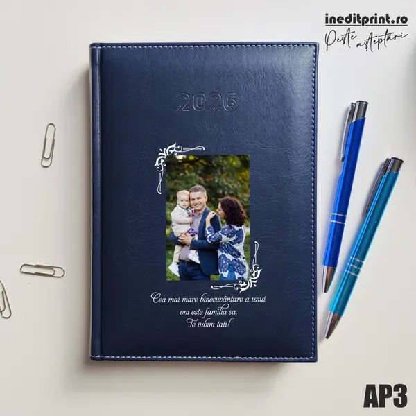 Agenda personalizata 2026 Foto + Text AP3 DELUXE H, Corinaldo Albastru