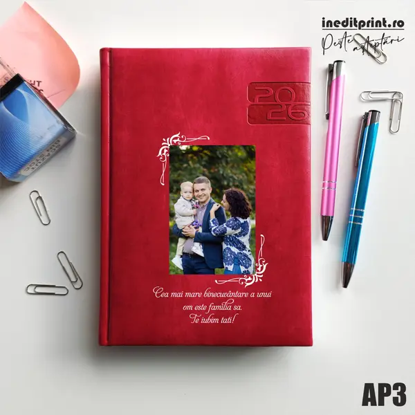 Agenda personalizata 2026 Foto + Text AP3 DELUXE PREMIUM, Narni Fucsia