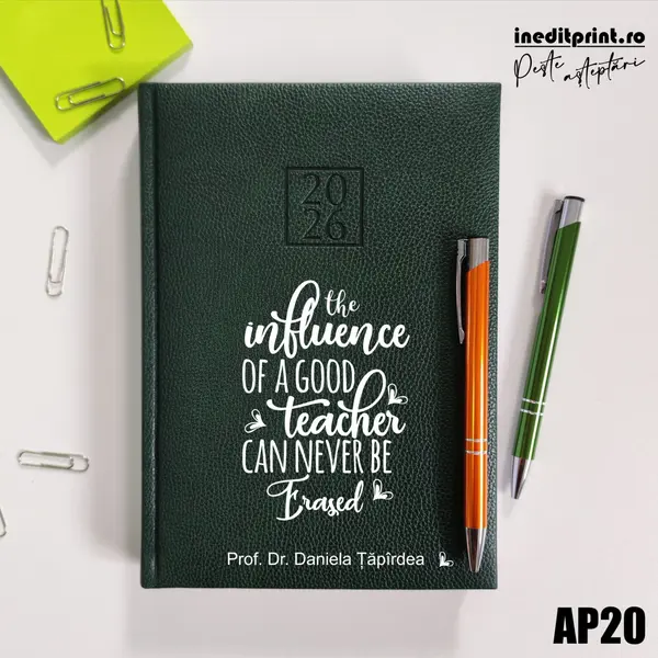 Agenda personalizata 2026 Good Teacher AP20 DELUXE H, Edolo Verde