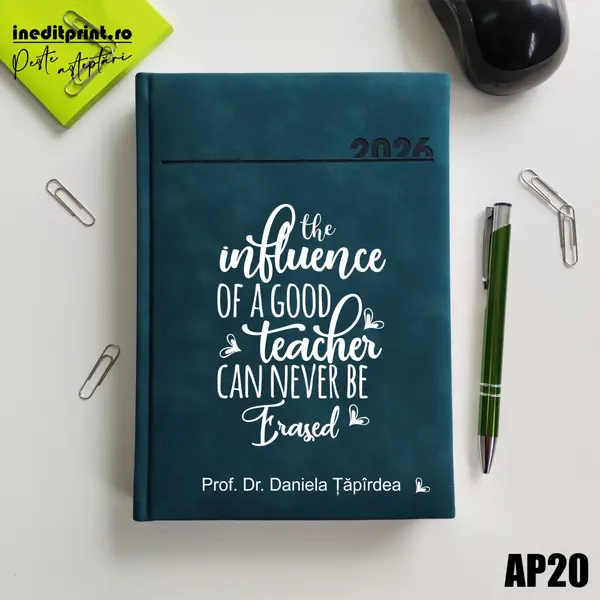 Agenda personalizata 2026 Good Teacher AP20 DELUXE PREMIUM, Chia Verde Petrol