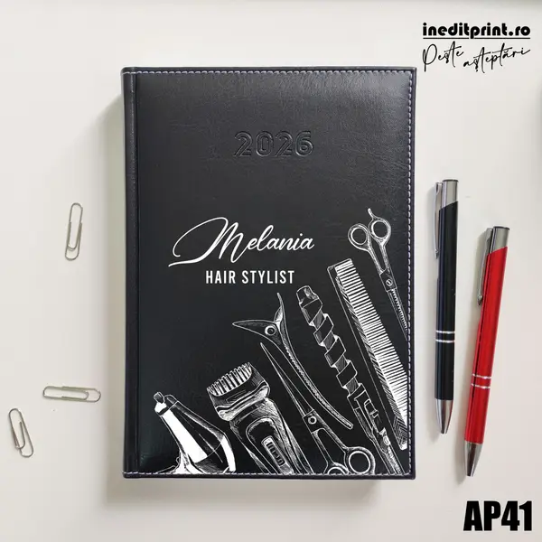 Agenda personalizata 2026 Hair Stylist AP41 DELUXE H, Corinaldo Negru