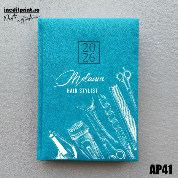 Agenda personalizata 2026 Hair Stylist AP41 DELUXE H, Edolo Turcoaz