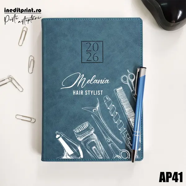 Agenda personalizata 2026 Hair Stylist AP41 DELUXE PREMIUM, Chianti Verde Cyprus