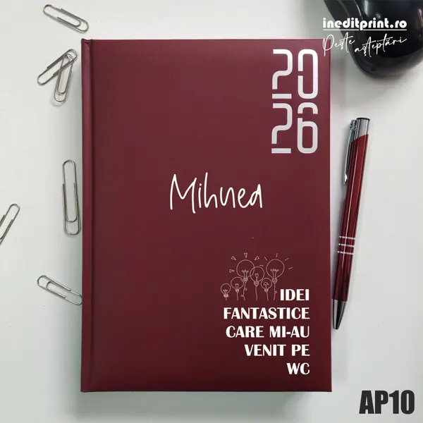 Agenda personalizata 2026 Idei noi AP10 DATATA RT, Bordo