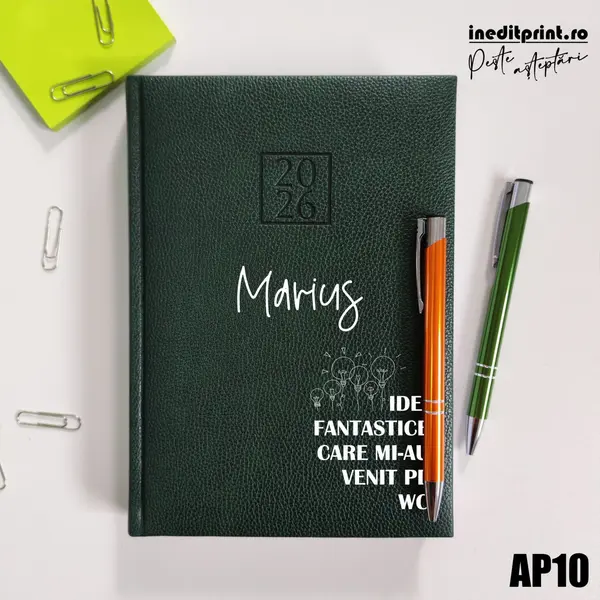 Agenda personalizata 2026 Idei noi AP10 DELUXE H, Edolo Verde