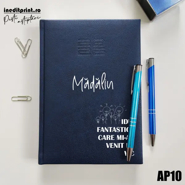Agenda personalizata 2026 Idei noi AP10 DELUXE PREMIUM, Chiavenna Albastru