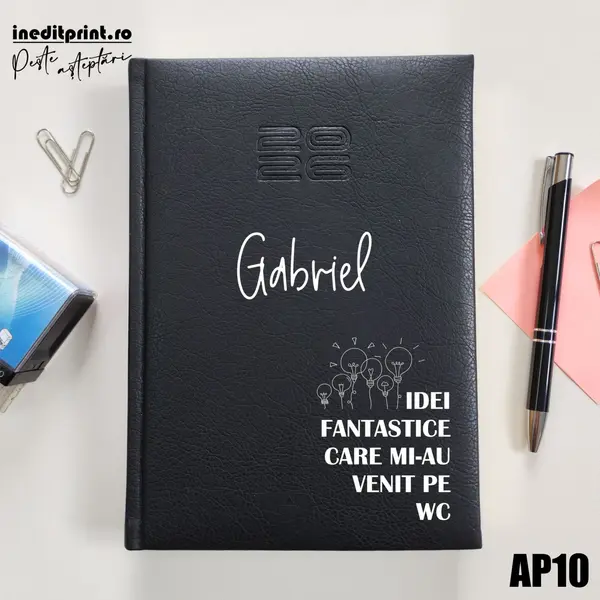Agenda personalizata 2026 Idei noi AP10 DELUXE PREMIUM, Chiavenna Negru