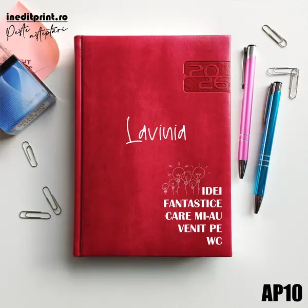 Agenda personalizata 2026 Idei noi AP10 DELUXE PREMIUM, Narni Fucsia