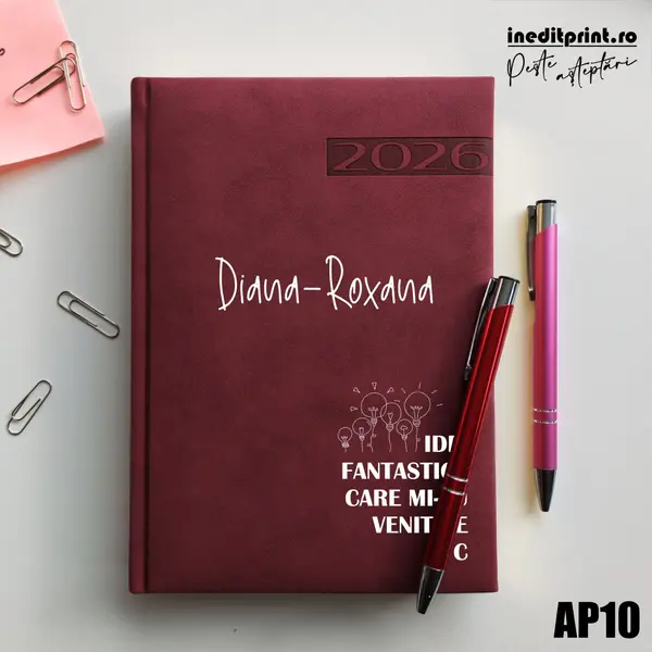 Agenda personalizata 2026 Idei noi AP10 DELUXE PREMIUM, Teano Bordo