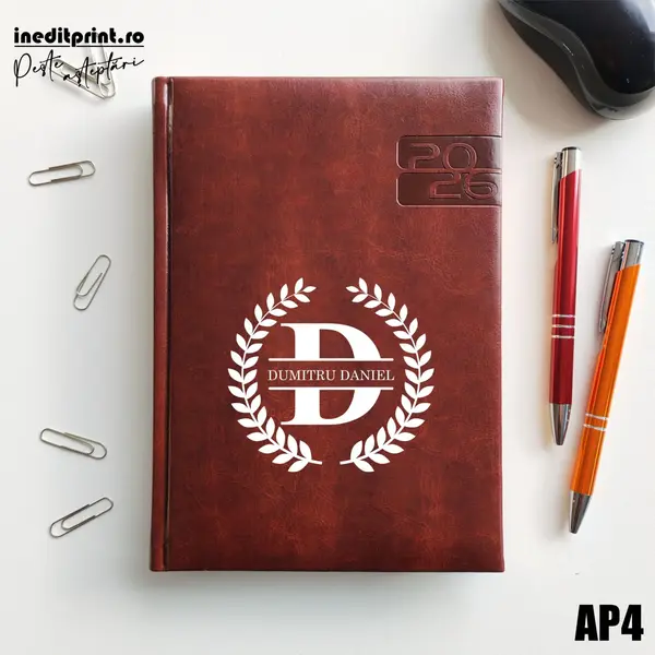 Agenda personalizata 2026 Initiala + Nume - AP4 DELUXE PREMIUM, Narni Maro