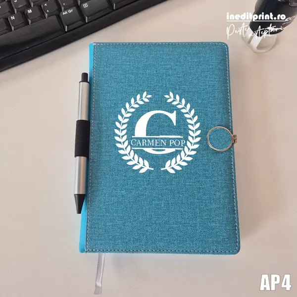 Agenda personalizata 2026 Initiala + Nume - AP4 NEDATATA AD, TURCOAZ CP