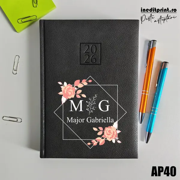 Agenda personalizata 2026 Initiala + Nume AP40 DELUXE H, Edolo Maro