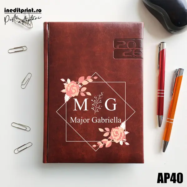 Agenda personalizata 2026 Initiala + Nume AP40 DELUXE PREMIUM, Narni Maro