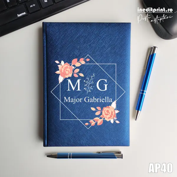Agenda personalizata 2026 Initiala + Nume AP40 NEDATATA RT, Albastru-Adria