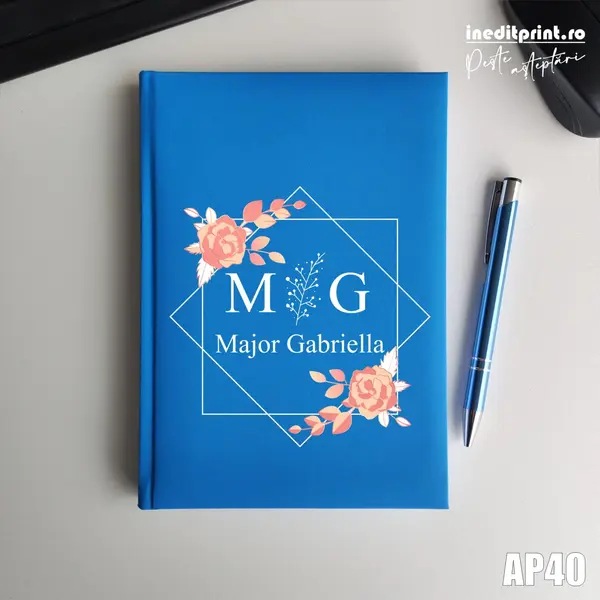Agenda personalizata 2026 Initiala + Nume AP40 NEDATATA RT, Bleu