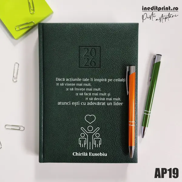 Agenda personalizata 2026 Lider adevarat AP19 DELUXE H, Edolo Verde