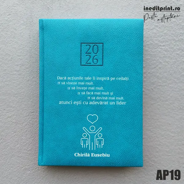Agenda personalizata 2026 Lider adevarat AP19 DELUXE H, Edolo Turcoaz