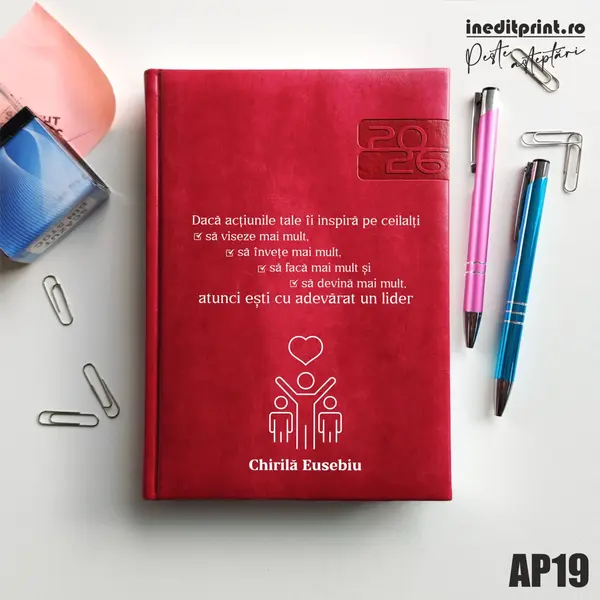 Agenda personalizata 2026 Lider adevarat AP19 DELUXE PREMIUM, Narni Fucsia