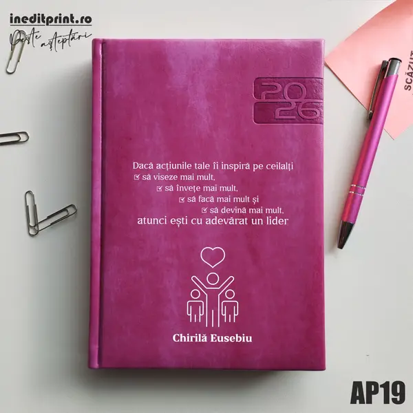 Agenda personalizata 2026 Lider adevarat AP19 DELUXE PREMIUM, Narni Purpuriu