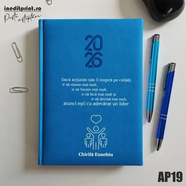 Agenda personalizata 2026 Lider adevarat AP19 STANDARD HT2, ALBASTRU DESCHIS