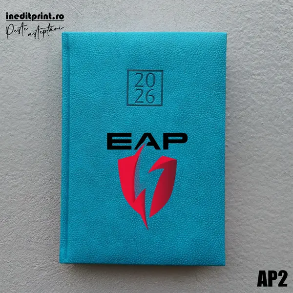 Agenda personalizata 2026 Logo + Nume AP2 DELUXE H, Edolo Turcoaz