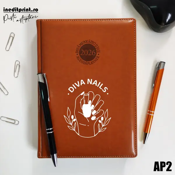 Agenda personalizata 2026 Logo + Nume AP2 DELUXE PREMIUM, Amsterdam Maro