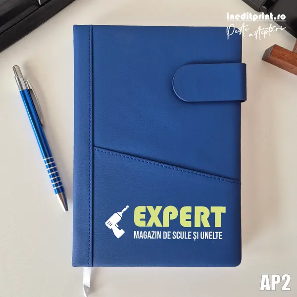Agenda personalizata 2026 Logo + Nume AP2 NEDATATA AD, ALBASTRU CB