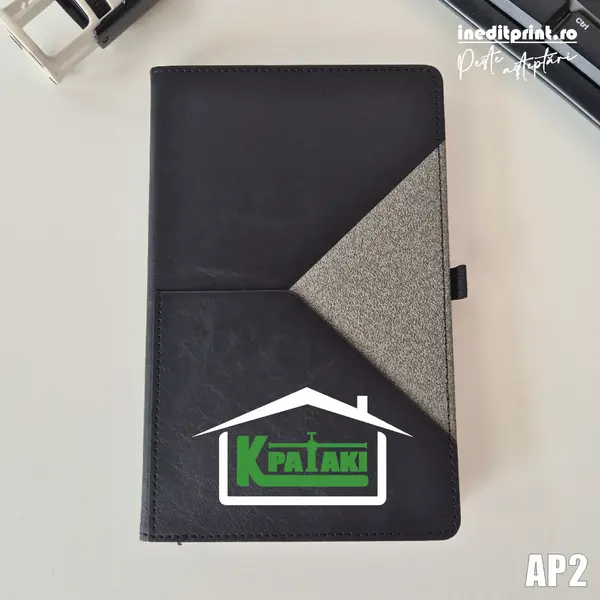 Agenda personalizata 2026 Logo + Nume AP2 NEDATATA AD, NEGRU X-LINE