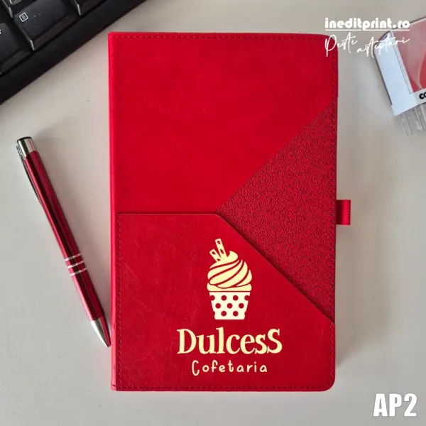 Agenda personalizata 2026 Logo + Nume AP2 NEDATATA AD, ROSU X-LINE