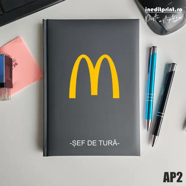 Agenda personalizata 2026 Logo + Nume AP2 NEDATATA RT, Gri