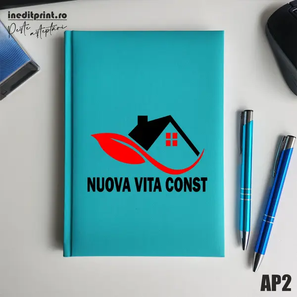 Agenda personalizata 2026 Logo + Nume AP2 NEDATATA RT, Turcoaz