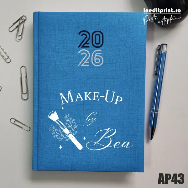 Agenda personalizata 2026 Make-Up AP43 Datata C, Turcoaz