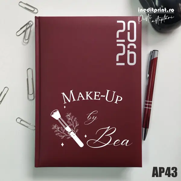Agenda personalizata 2026 Make-Up AP43 DATATA RT, Bordo