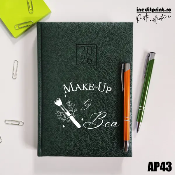 Agenda personalizata 2026 Make-Up AP43 DELUXE H, Edolo Verde