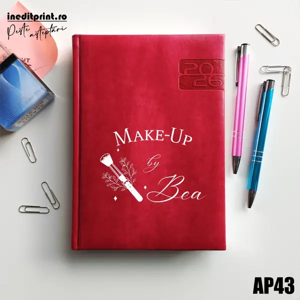 Agenda personalizata 2026 Make-Up AP43 DELUXE PREMIUM, Narni Fucsia