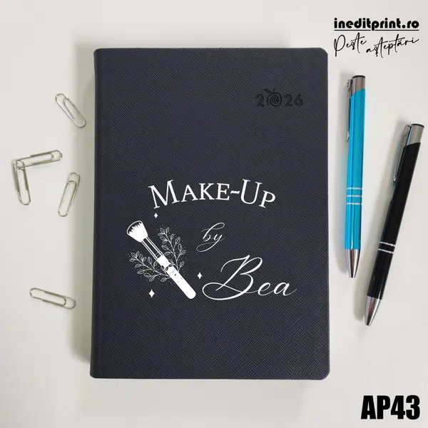 Agenda personalizata 2026 Make-Up AP43 DELUXE PREMIUM, Ortisei Albastru