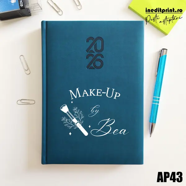 Agenda personalizata 2026 Make-Up AP43 STANDARD HT2, Albastru Petrol