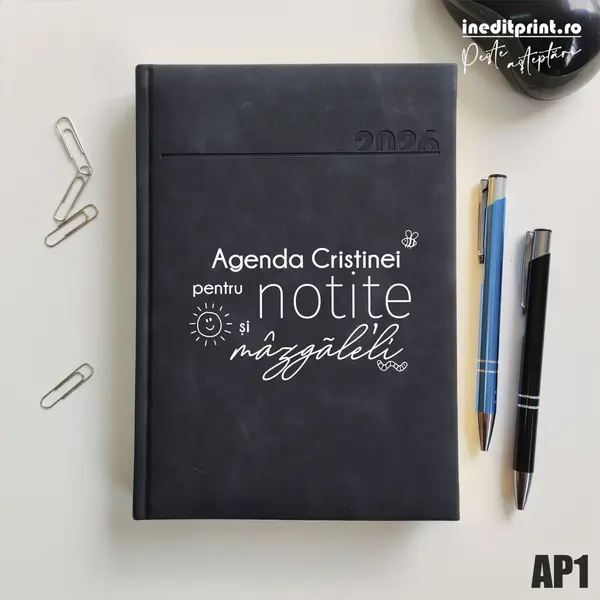Agenda personalizata 2026 mazgaleli - AP1 DELUXE PREMIUM, Chia Negru