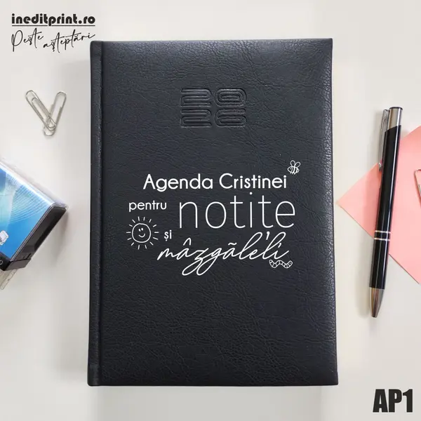 Agenda personalizata 2026 mazgaleli - AP1 DELUXE PREMIUM, Chiavenna Negru