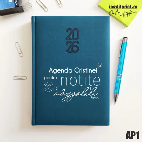 Agenda personalizata 2026 mazgaleli - AP1 STANDARD HT2, Albastru Petrol