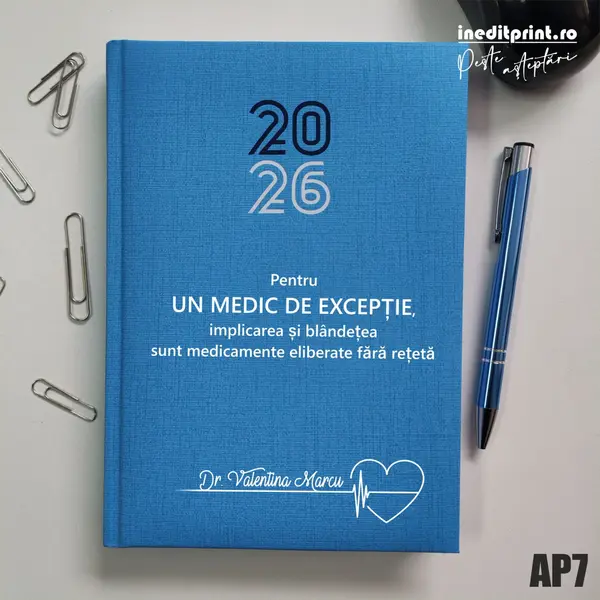 Agenda personalizata 2026 Medic de exceptie AP7 Datata C, Turcoaz