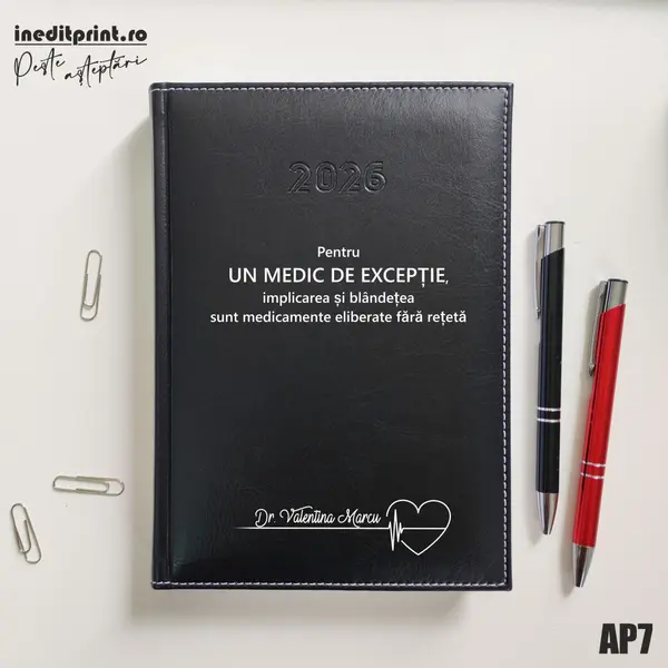 Agenda personalizata 2026 Medic de exceptie AP7 DELUXE H, Corinaldo Negru