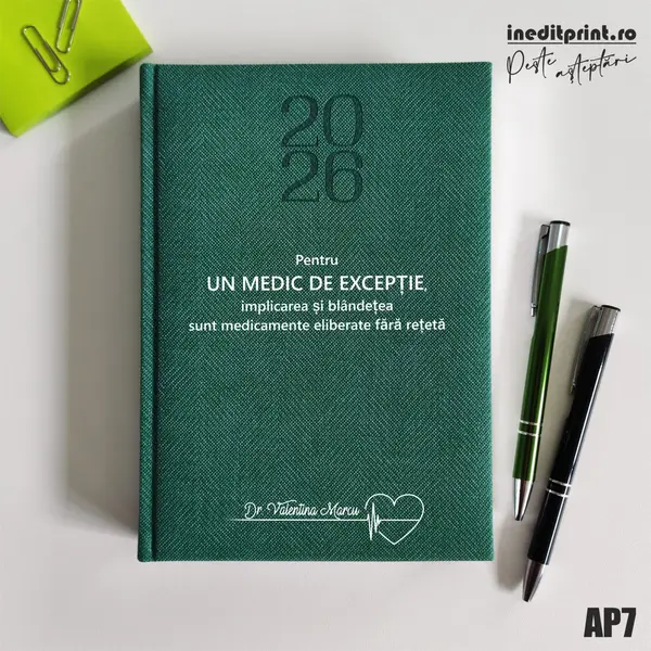 Agenda personalizata 2026 Medic de exceptie AP7 DELUXE PREMIUM, Bard Verde