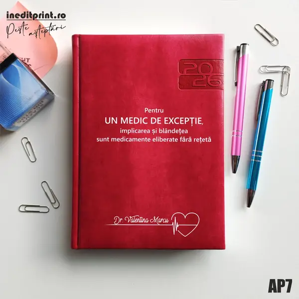 Agenda personalizata 2026 Medic de exceptie AP7 DELUXE PREMIUM, Narni Fucsia
