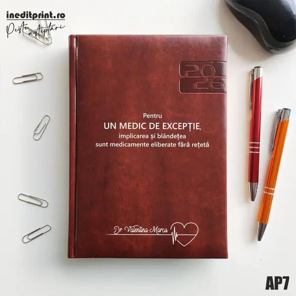 Agenda personalizata 2026 Medic de exceptie AP7 DELUXE PREMIUM, Narni Maro