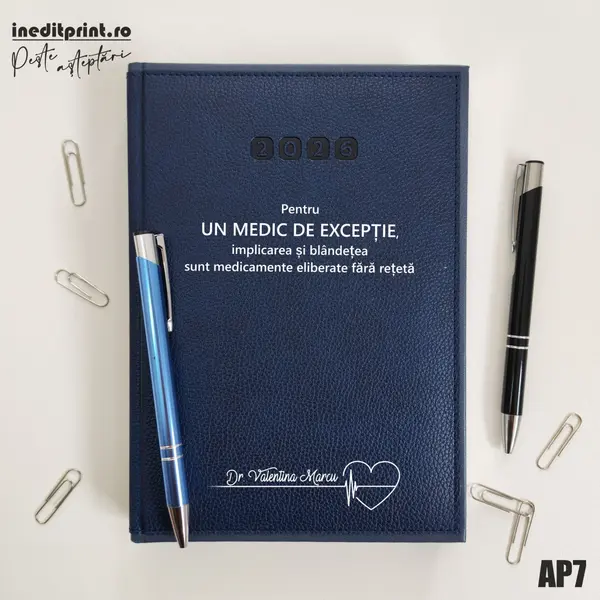 Agenda personalizata 2026 Medic de exceptie AP7 DELUXE PREMIUM, Alghero Albastru