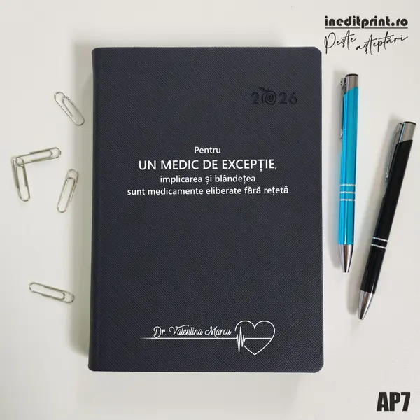 Agenda personalizata 2026 Medic de exceptie AP7 DELUXE PREMIUM, Ortisei Albastru