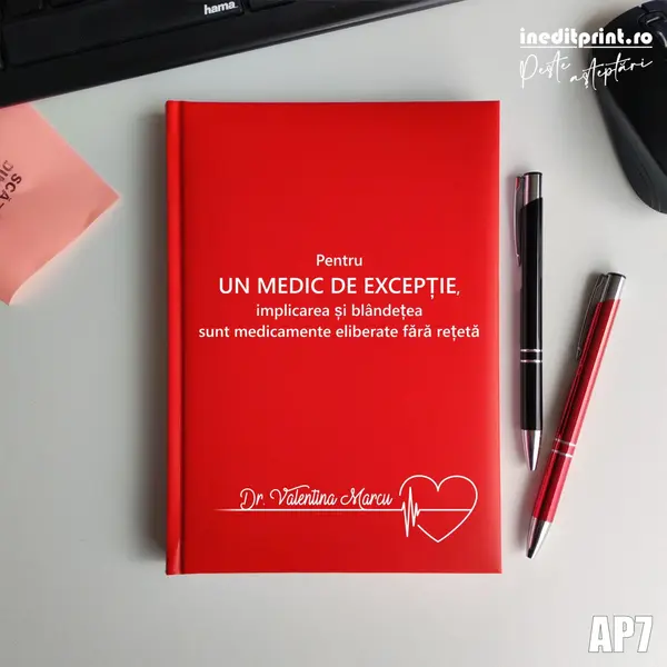 Agenda personalizata 2026 Medic de exceptie AP7 NEDATATA RT, Rosu